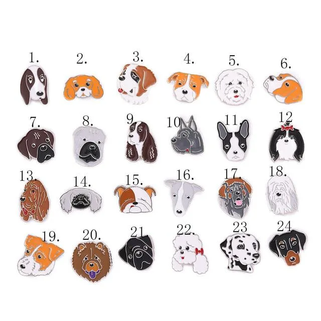 Funny Dogs Enamel Pins Brooch Clothes Metal Alloy Animal Pet Dog Styles Pins