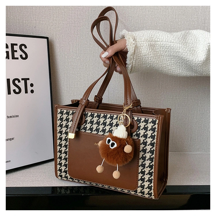 Highly Qualitatively Lady Tote Bag Fashionable PU with Fabric for Ladies Shopper Handbag Designer Specially Hand Bags