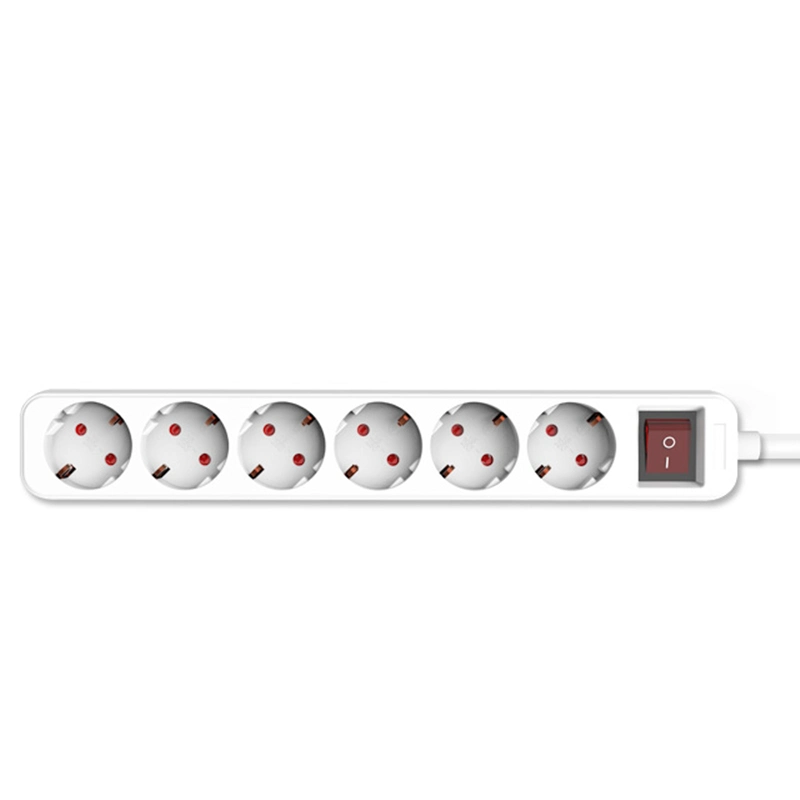 6 Way Electrical Extension Cord Socket with Switch EU. Standard Power Extension Socket