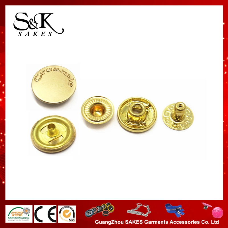 Good Quality Metal Button Spring Type Snap Fasteners Button for Pants/Jacket/Coat