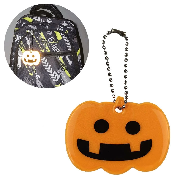 Custom Halloween Reflective Key Chain Backpack Pendant Kids Schoolbag Safety Reflectors