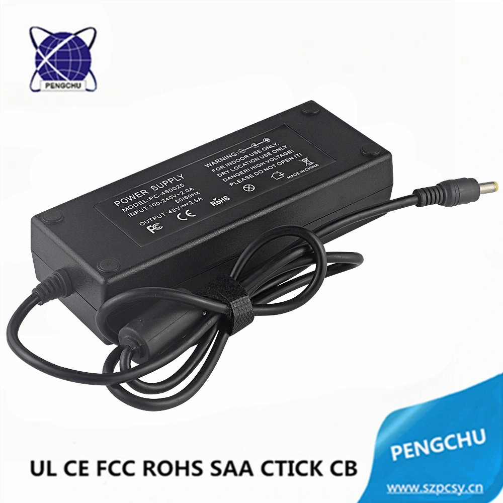 Desktop 48V 2.5A 120W AC/DC Power Adapter for UL CE FCC RoHS SAA CB PSE