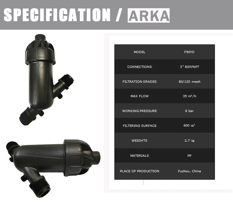 3" y un gran disco de agua de filtro para sistema de riego agrícola