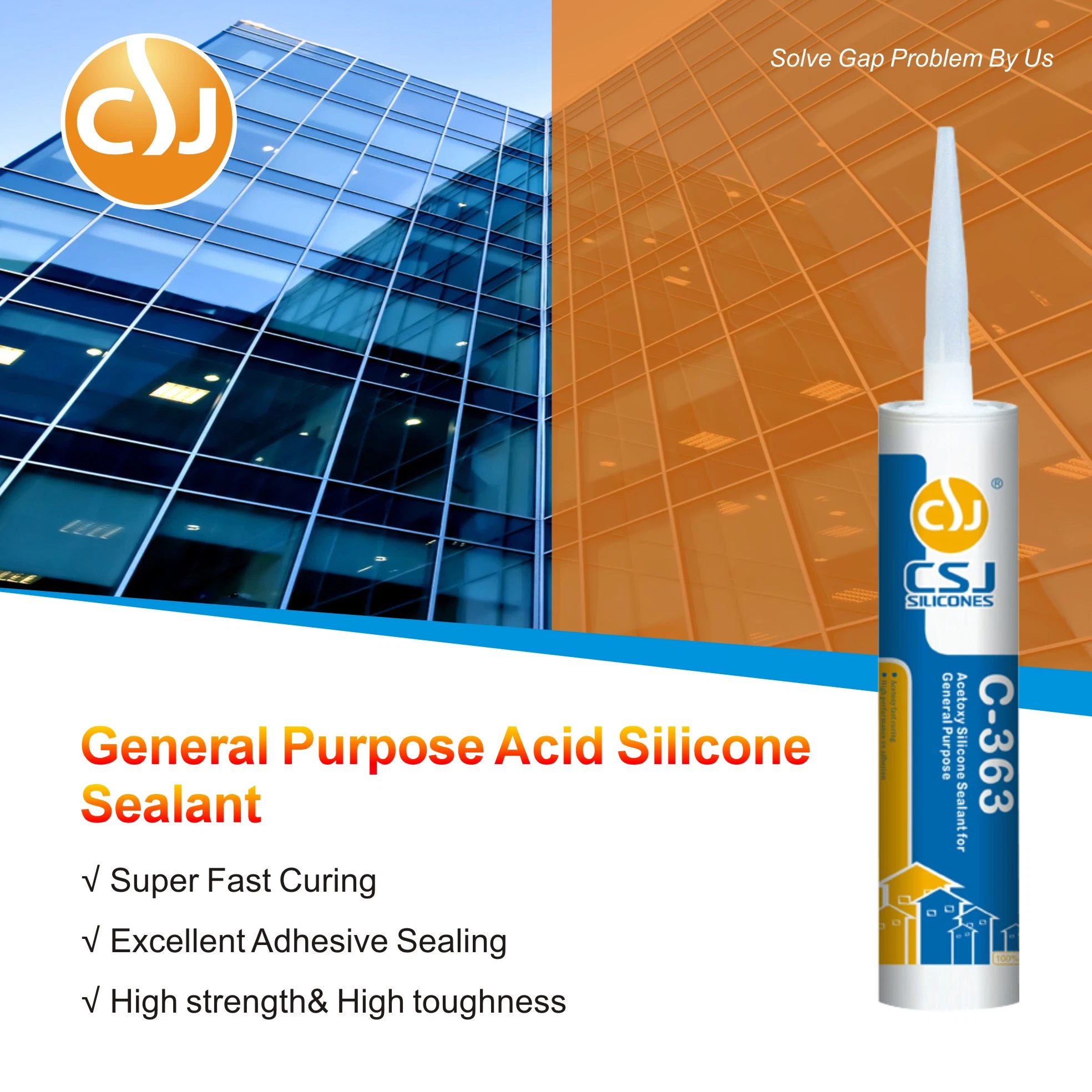 Economical Acetoxy General Purpose Silicone Sealant