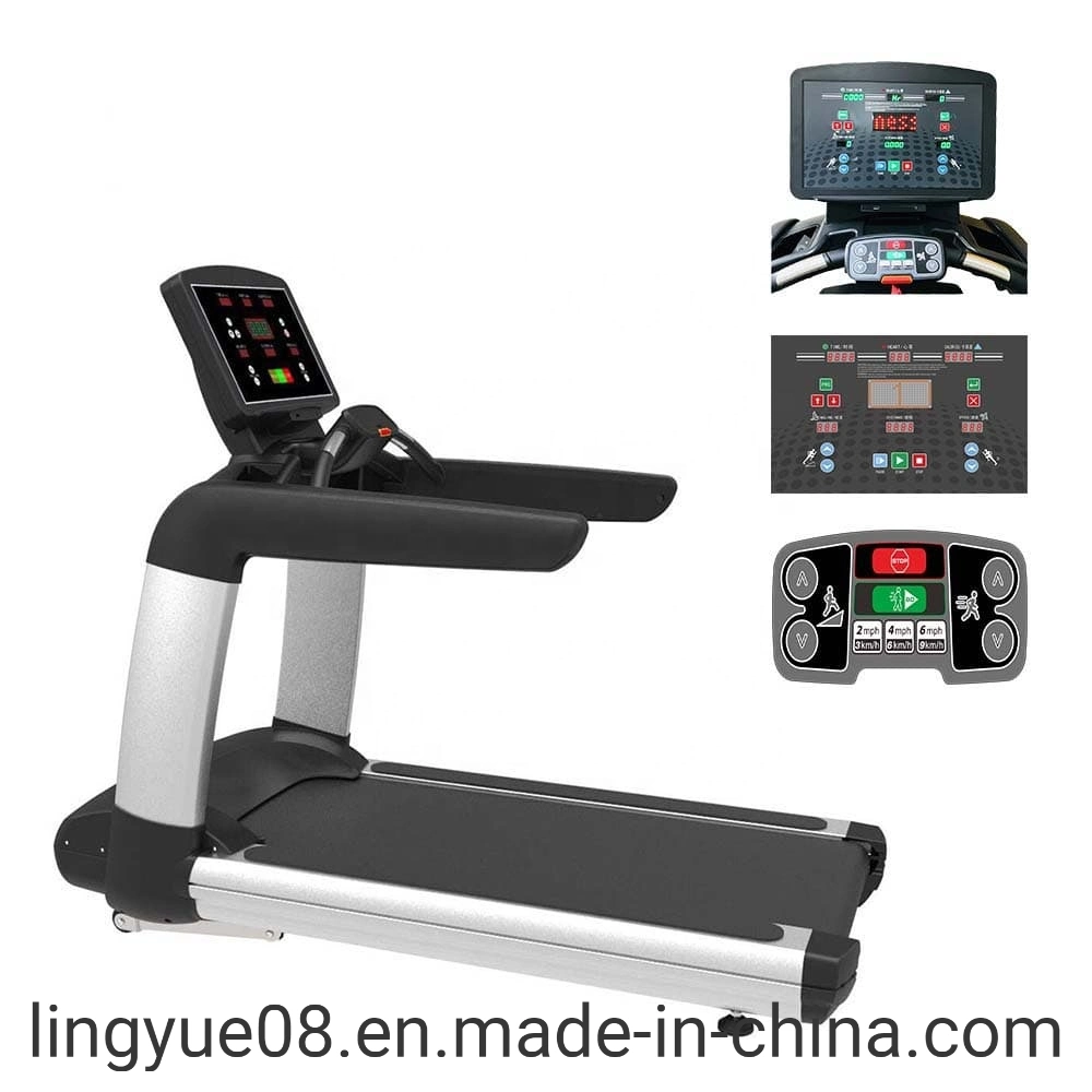 Equipamiento de gimnasio comercial de la máquina de cardio electrónica del motor de CA de cinta de correr con pantalla de teclado