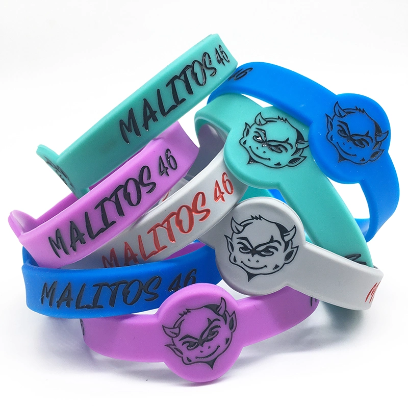 Factory Price Customize Any Color Print or Embossed Color Filled Silicone Bracelets