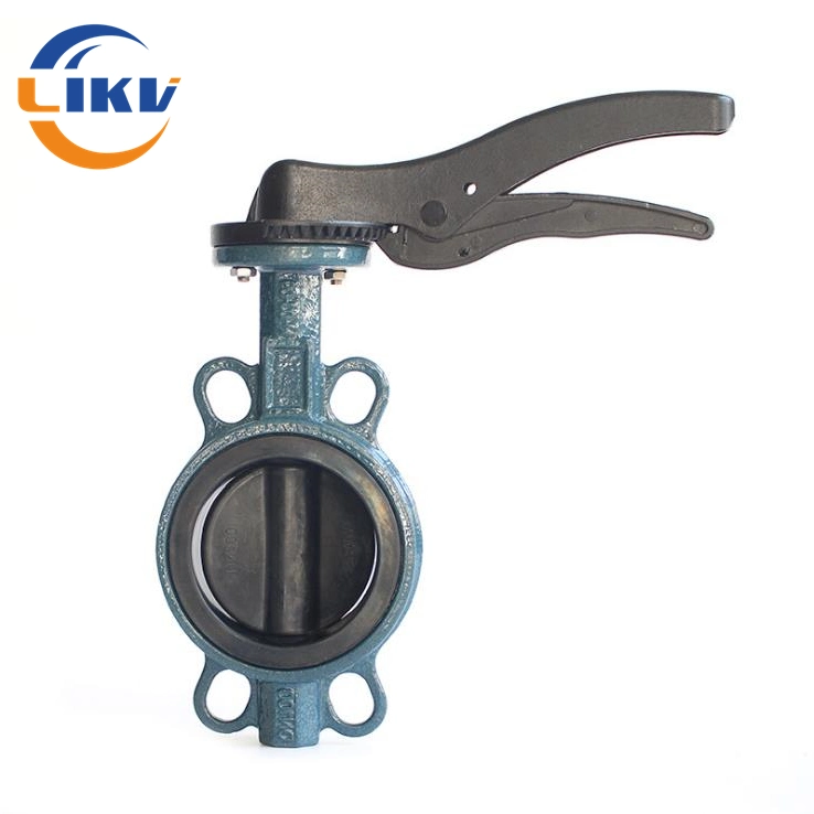 DIN Carbon Steel Soft Seat Wafer Butterfly Valve Handle Lever Manual Operated