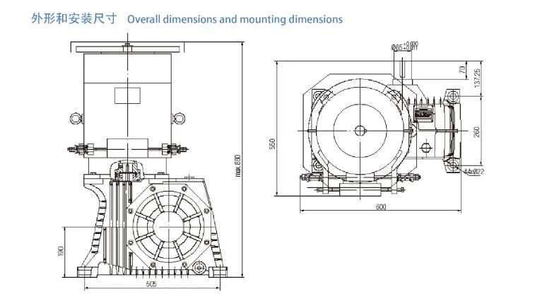 Traction Motor, Driving Machine of Escalators, Elevator, Lifter (ET160-II)