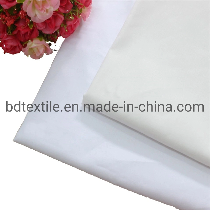 Poly coton Poplin Tissu Tissu blanc pour chemise