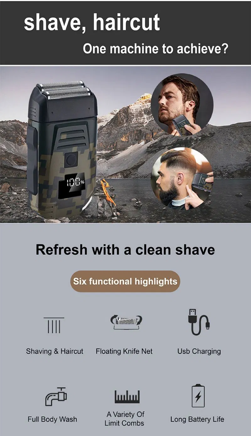 Производитель Twin Blade Men Shaver Professional Cordless USB Beard Shaver Электробритва с титановым маслом для мужчин