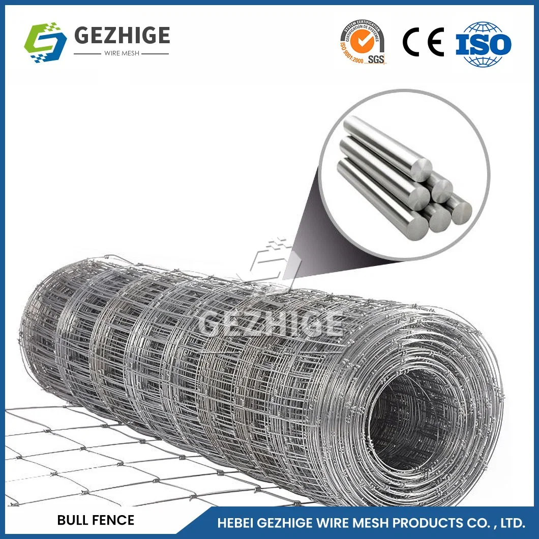 Gezhige Uniform Mesh Rinder Grassland Zaun Großhändler Custom Verzinkte Vieh Viehzaun China 55 * 100mm Maschengröße Graslandzaun Panel