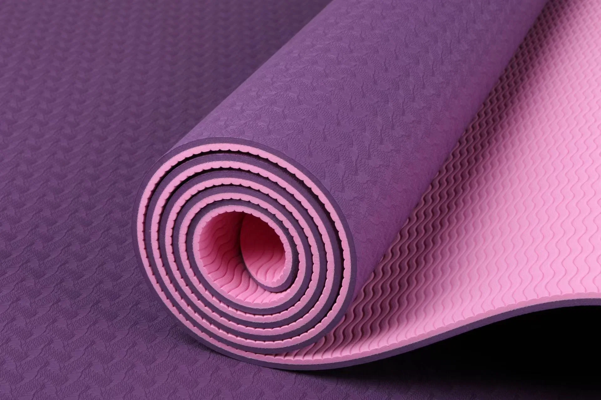 Impresión personalizada Eco Friendly caucho Non Slip Kids 6mm Doble Capa TPE Yoga Mat dos Color Mat ejercicio