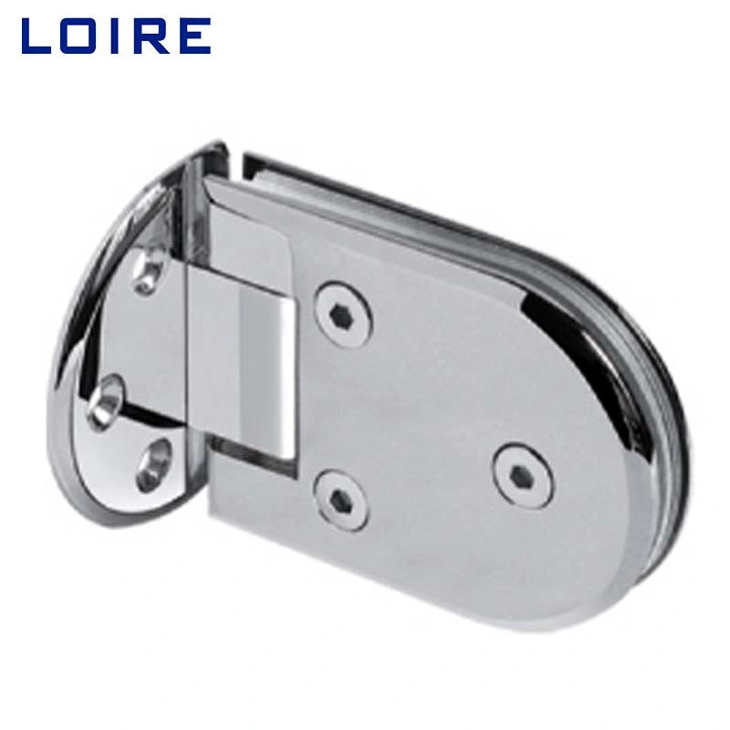 Loire Wholesales accesorios de baño de latón sólido ducha de acero inoxidable bisagra Hardware de vidrio con el desplazamiento de la placa posterior