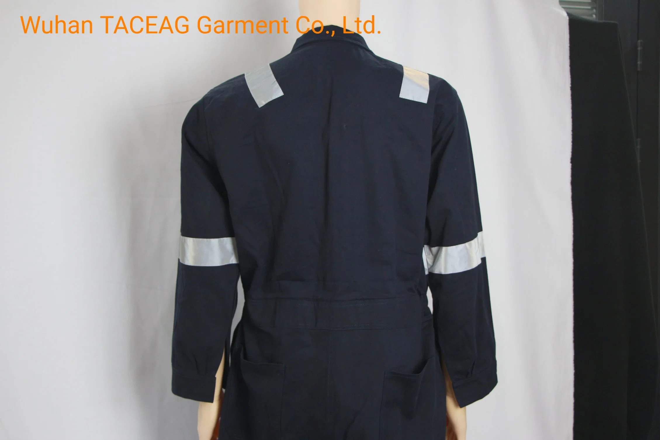 Mono de ropa de corte de rasgadura de color arena con tira reflectante de algodón Monos de seguridad Insulated Fire Retardant Suit Calzado