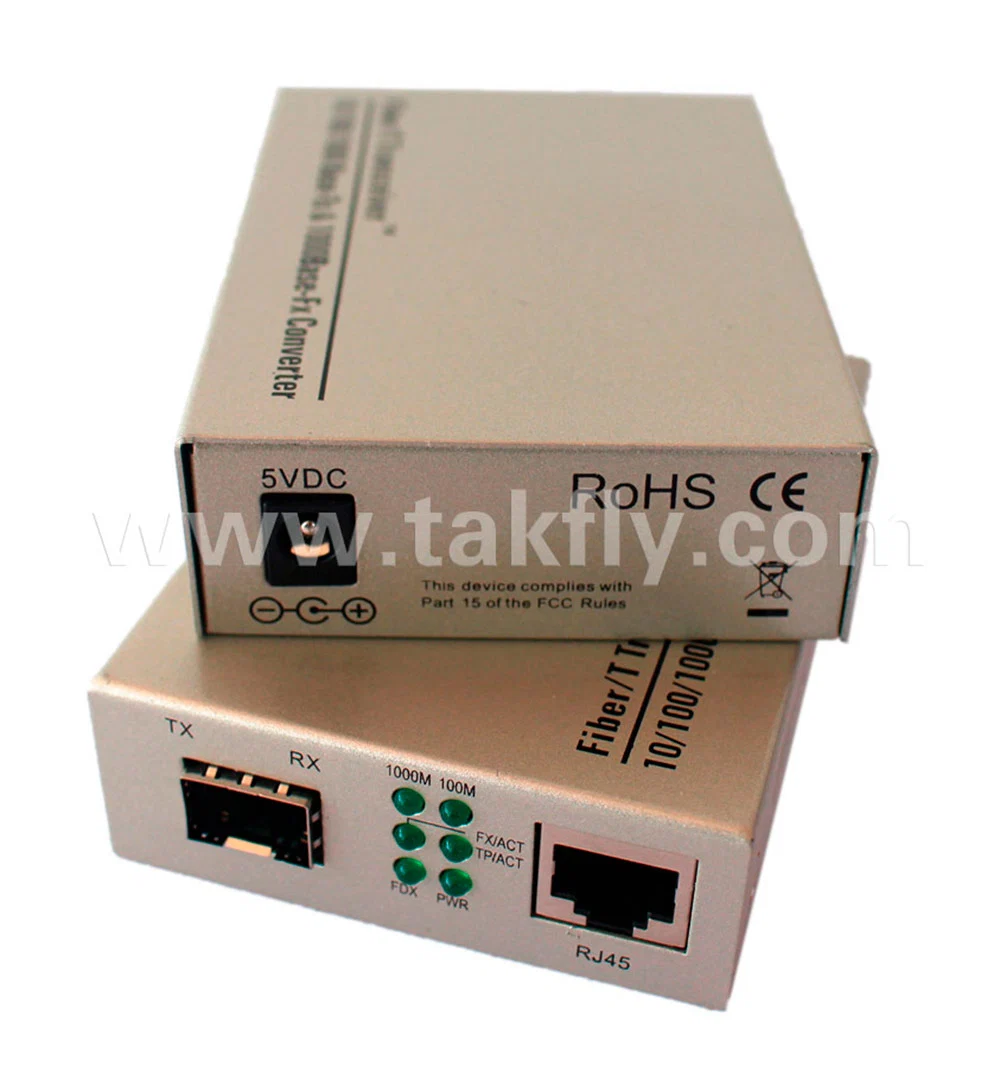 10/100/1000m Media Converter 20km Sc RJ45 Gigabit Fiber Optical Media Converter