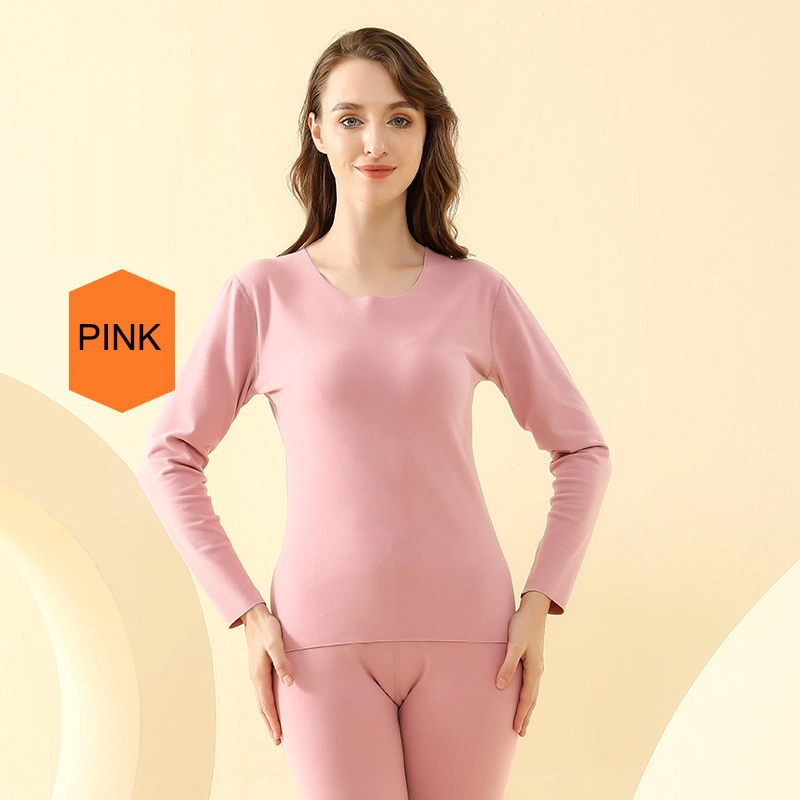 Traceless Women's Autumn Clothes and Trousers Plush Thickened Thermal Underwear Set