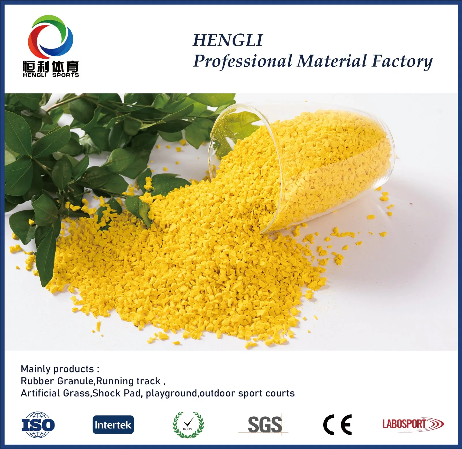 Environmental Playground Raw Materials EPDM Chips Rubber Granules Wetpouring Surface Material