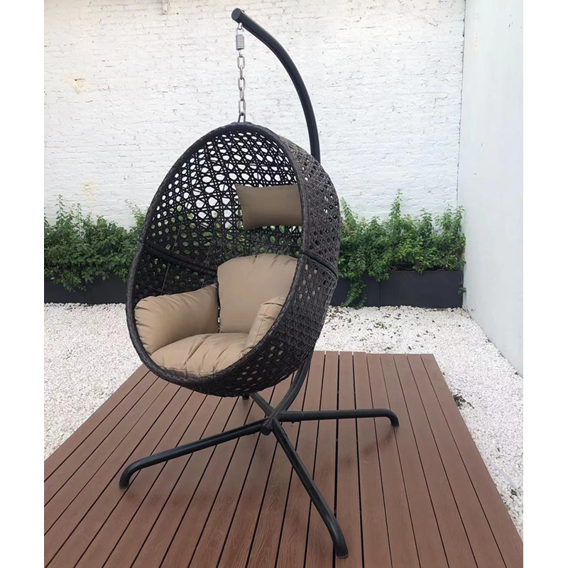 Патио Качели стул современной плетеной плетеной яйцо стул для использования вне помещений для использования внутри помещений висящих Swing кресло с подставкой