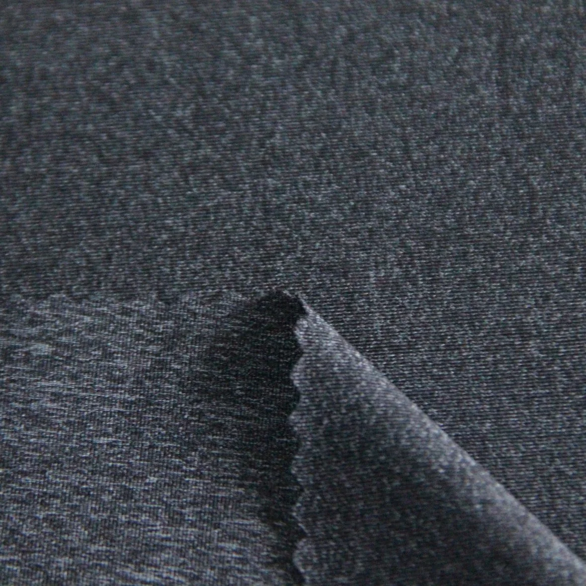 Nt Polyester/Nylon with Spandex Knitted Charcoal Htr Cotton Like Single Jersey Fabric for Top/Underwear/Sportswear