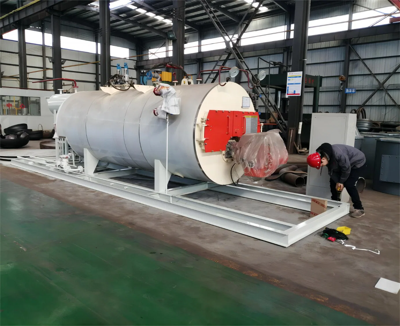 Wns 2ton High Efficiency Horizontal Oil/Gas Fired Steam Boiler for Food Factory