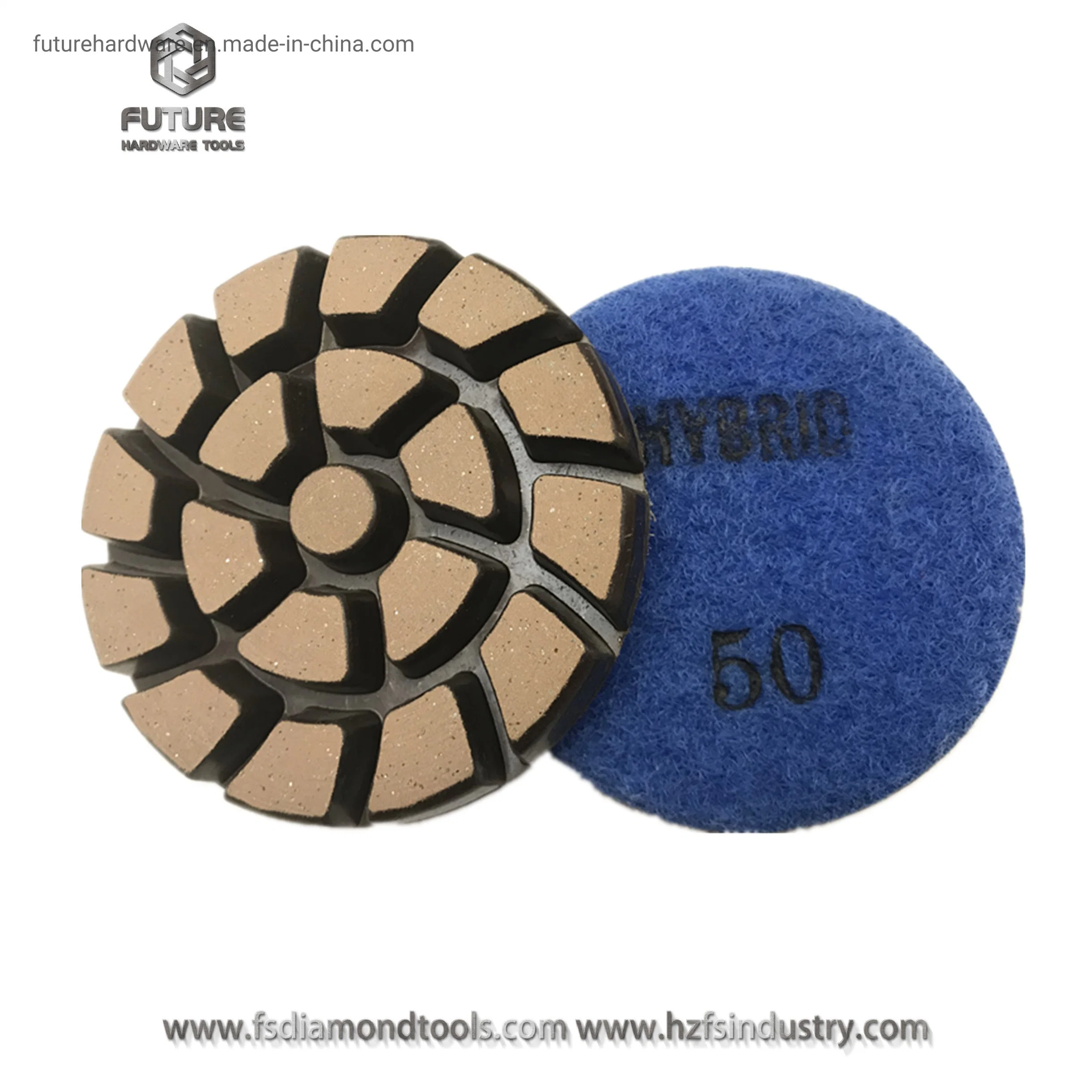 La resina de 3 pulgadas de diámetro de cobre rígido de diamantes de bonos de híbridos de las pastillas para la trituración de hormigón pulido terrazo mármol granito suelos de piedra