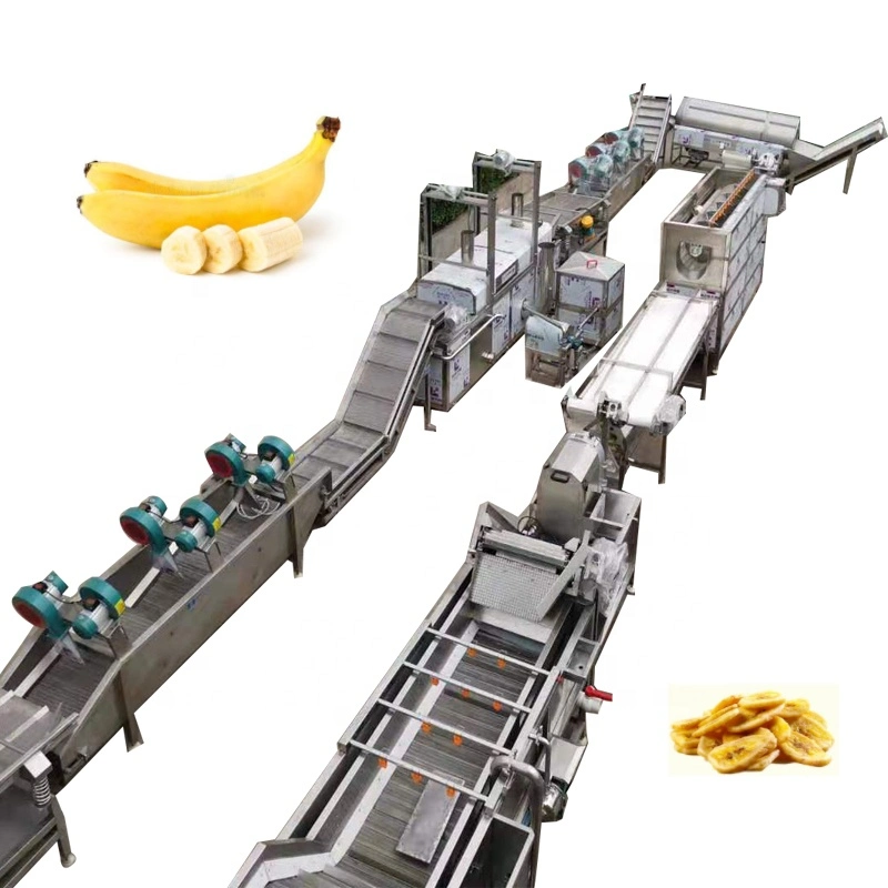 Big Capacity 300kg 500kg 1000kg/H Plantain Banana Chip Cutting Frying Processing Production Machine Line