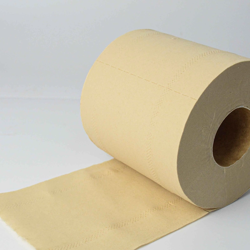Umweltfreundliche OEM Custom Logo Bambus Ungebleicht Gesichts- / Toilettenpapier Mit 3-lagiger hygienischer, leicht zu reißenden Faserpapiertaschentücher Rolle