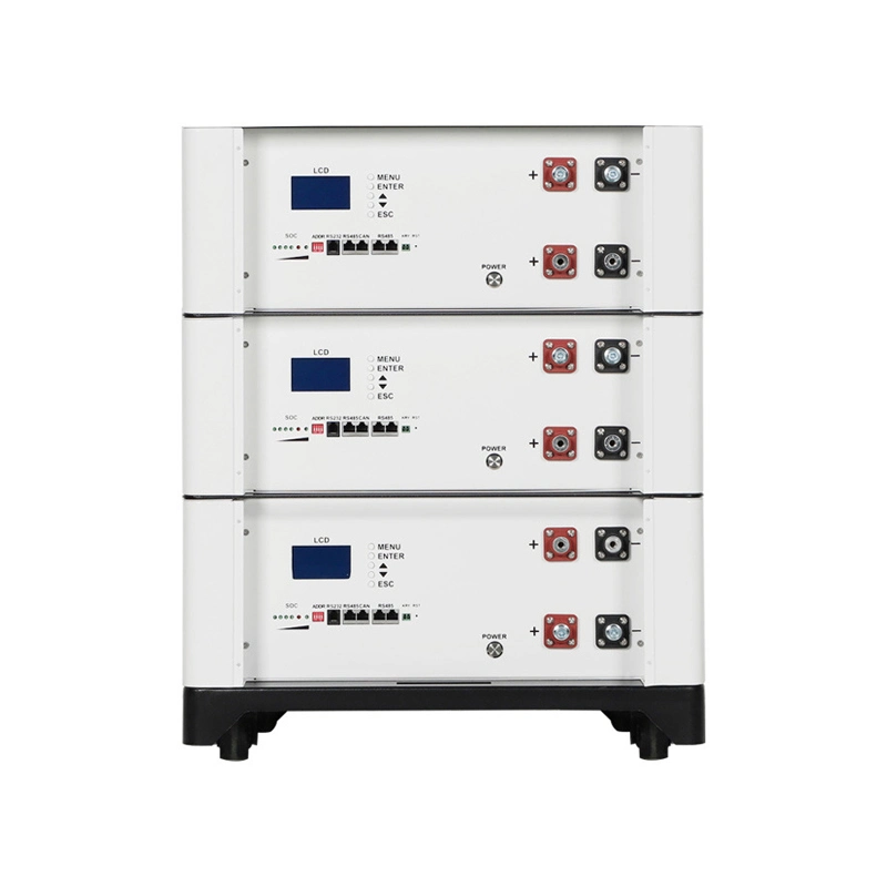 Batterie Li-ion 51,2V 100ah Off Grid Solar System 10kw 15kw Inverseur hybride haute tension solaire 20kw 5kw énergie empilée Batterie de stockage