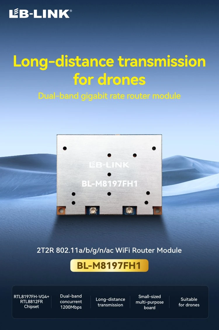 LB-LINK BL-M8197FH1 OEM ODM 2T2R 802.11A/B/G/N/AC WIFI5 MÓDULO DE ROTEADOR SEM FIO Módulo