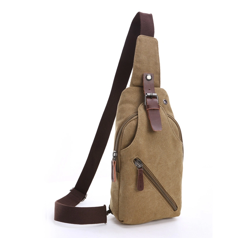 Men's Single Shoulder Diagonal Backpack, Washed Canvas Chest Bag, Outdoor Street Leisure Canvas Chest Bag Manufacturer Wholesale/Supplier