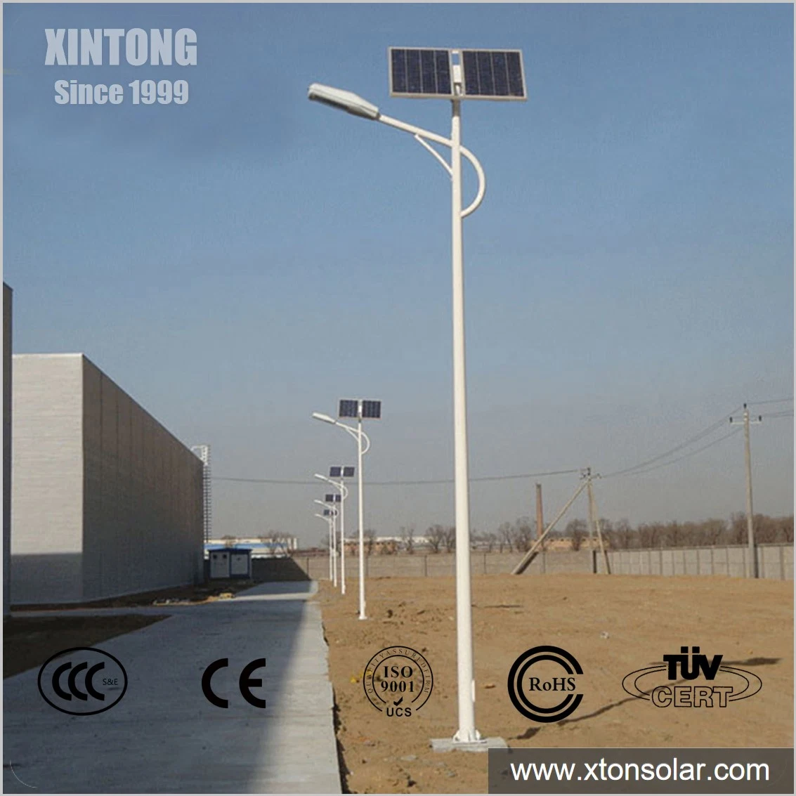 Stand Alone Outdoor LED Solar Street Light with Aluminum Housing