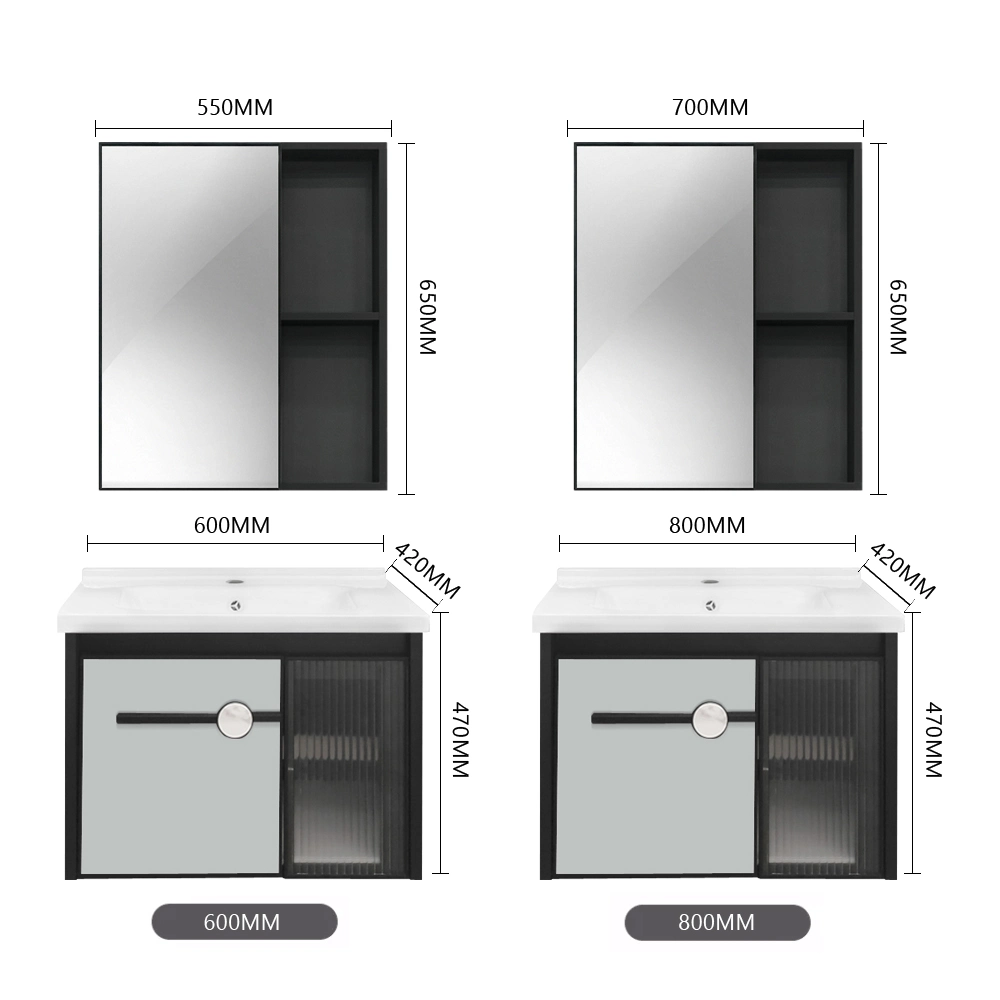 Top Selling European Style Aluminium White Modern Style Bathroom Furniture Cabinet Vanity