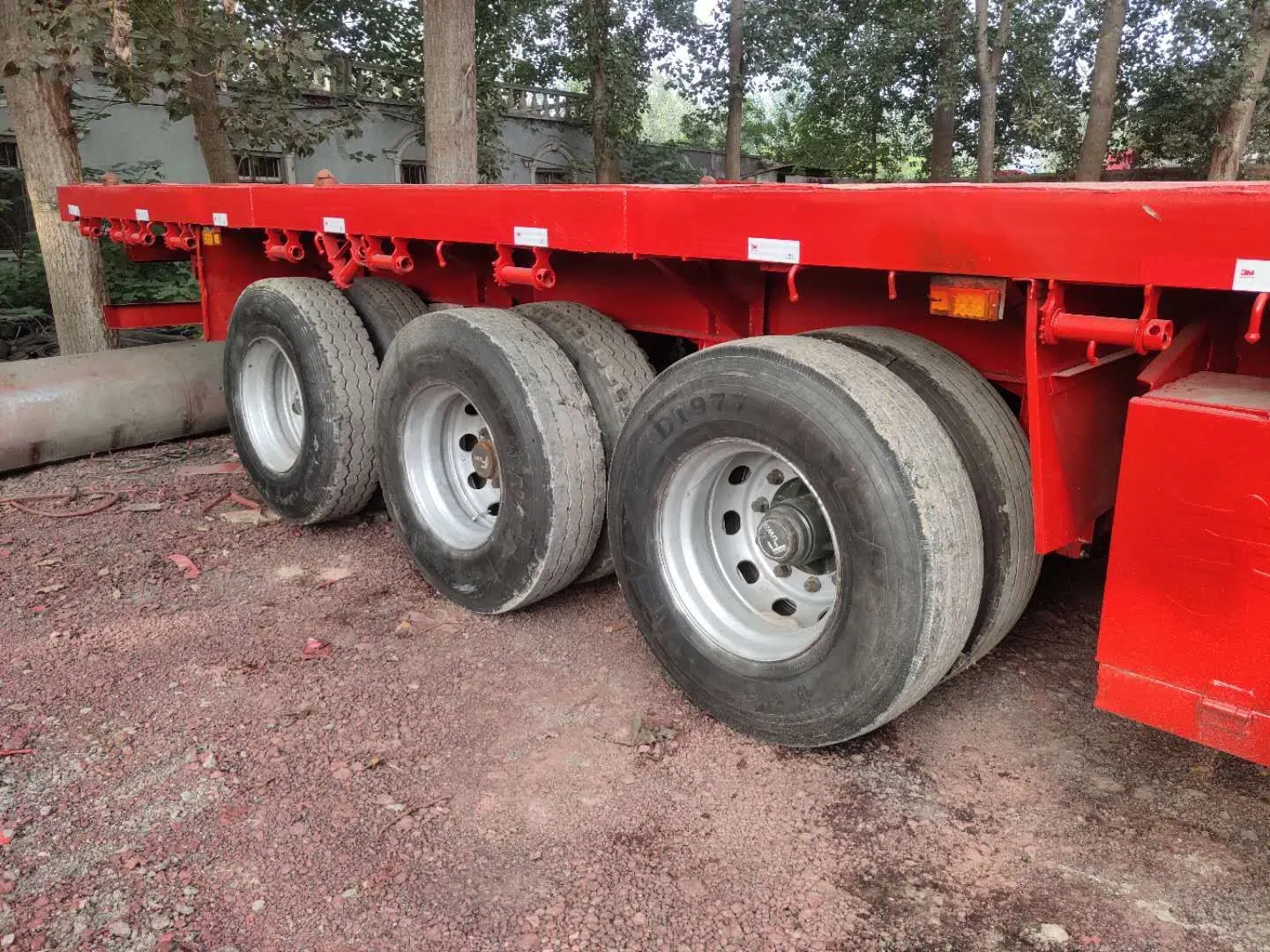 Used 3 Axles 40FT Container Transport Platform Flatbed Semi Trailer