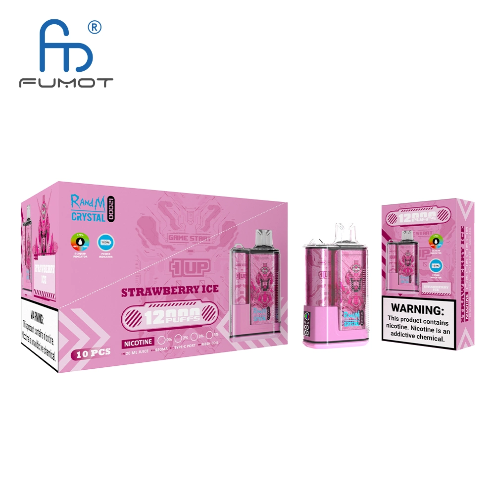 Wholesale Randm Vape Fumot Crystal 12000 Puffs 0/2/3/5% Nicotine with Screen Display E Cigarette Pod Kit