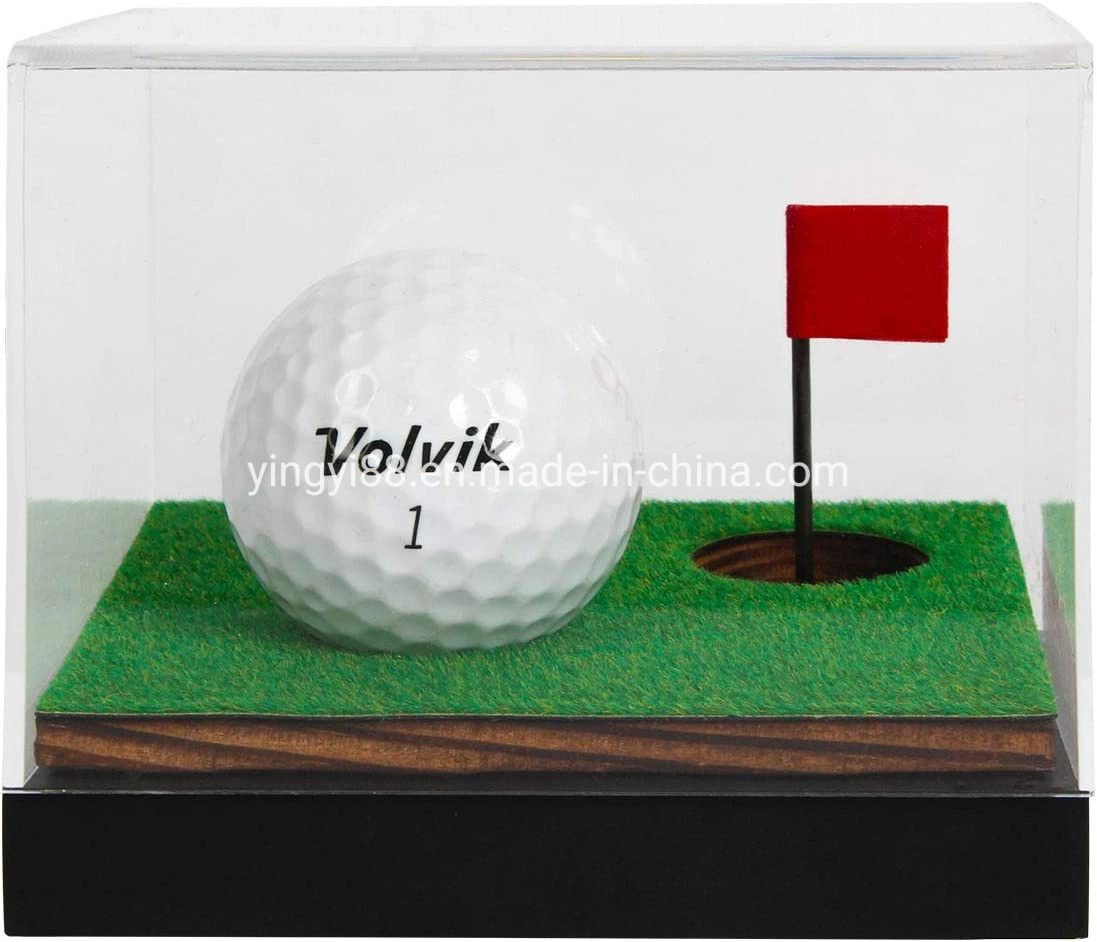 Luxury Acrylic Golfball Display Box with Wood Base