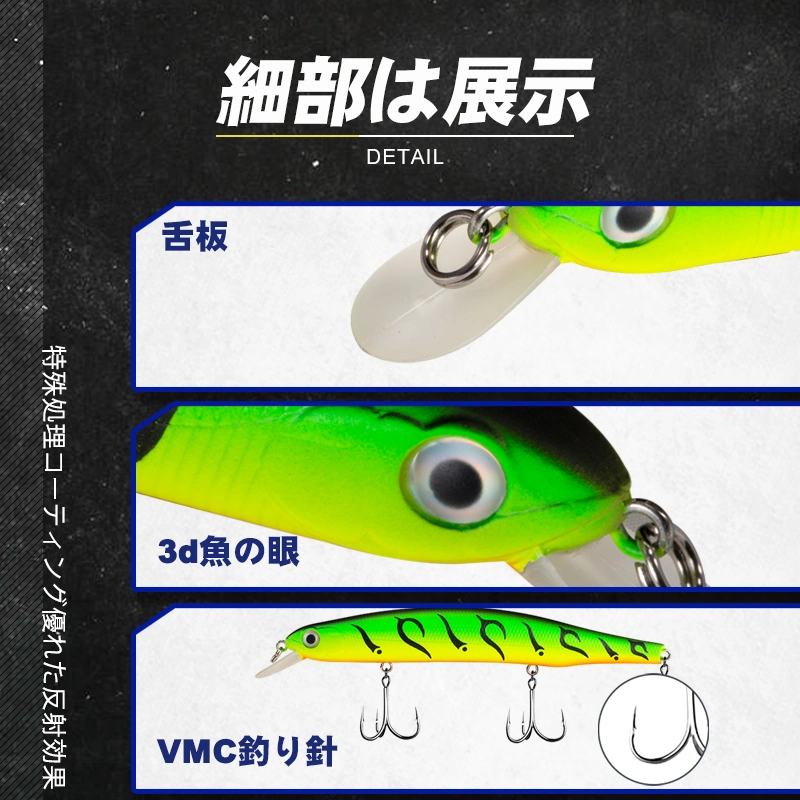 Fabricante China 130 mm, 22G 3D ojo artificial Minnow duro abs cebo cebo de pesca