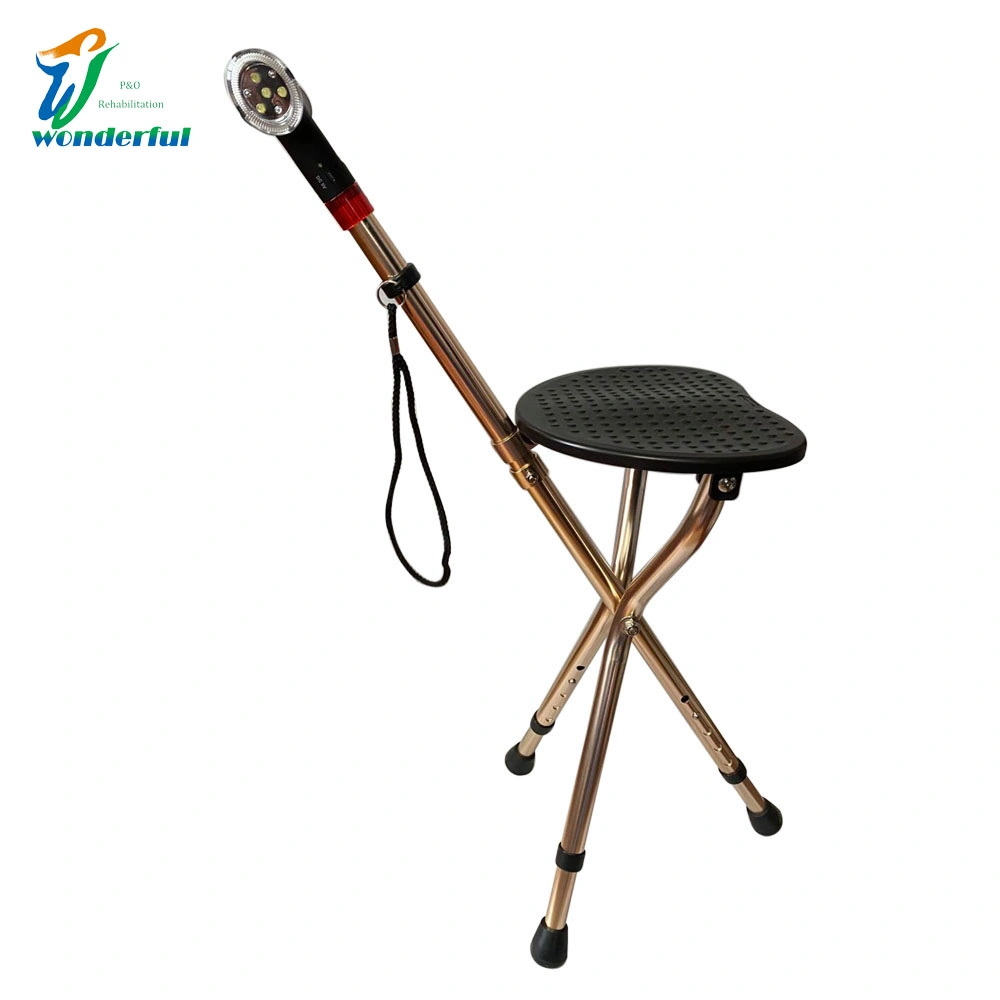 Crutches Three-Legged Aluminum Alloy Folding Chair Foldable Multifunctional Walking Stick