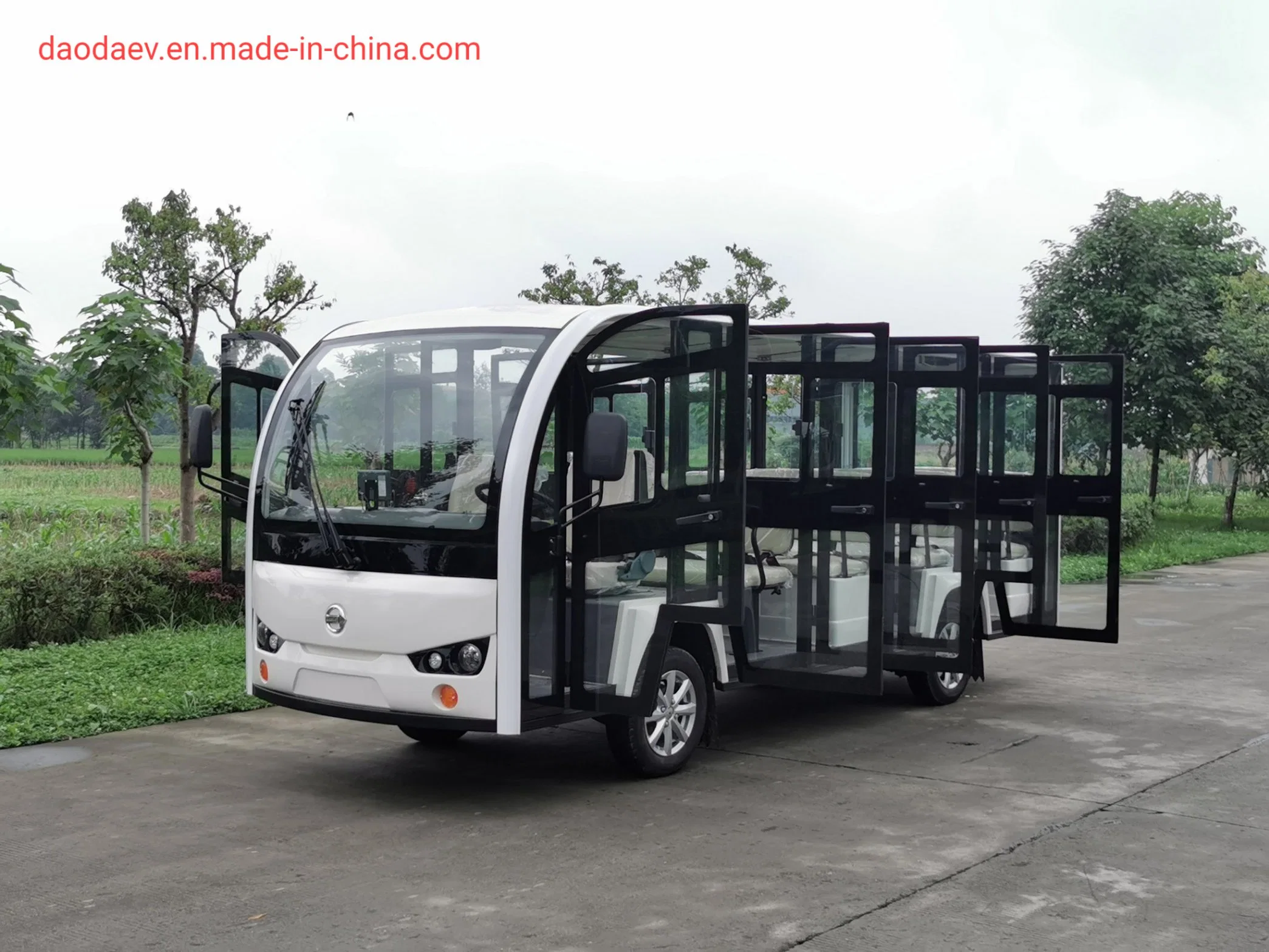 Fábrica na China potência de 72 V de alta qualidade de 7,5 kW Super Charge 14 Bateria de lítio para passageiro Mini-bus eléctrico aberto fechado autocarro turístico turístico Carro F14m-Qm13