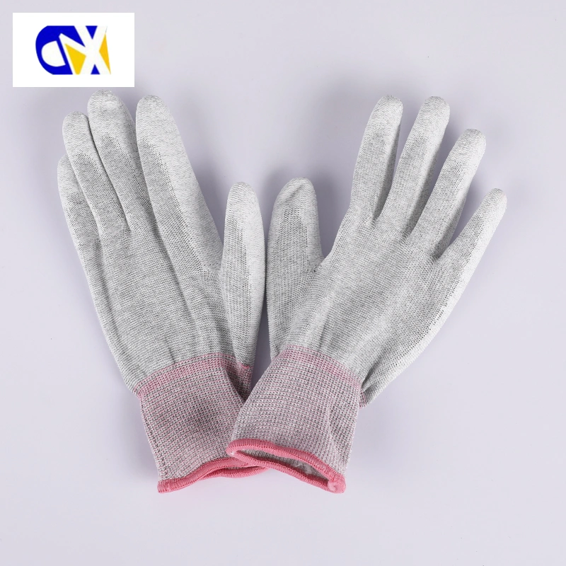 13G Carbon Fiber Nylon PU Coated Palm ESD Gloves