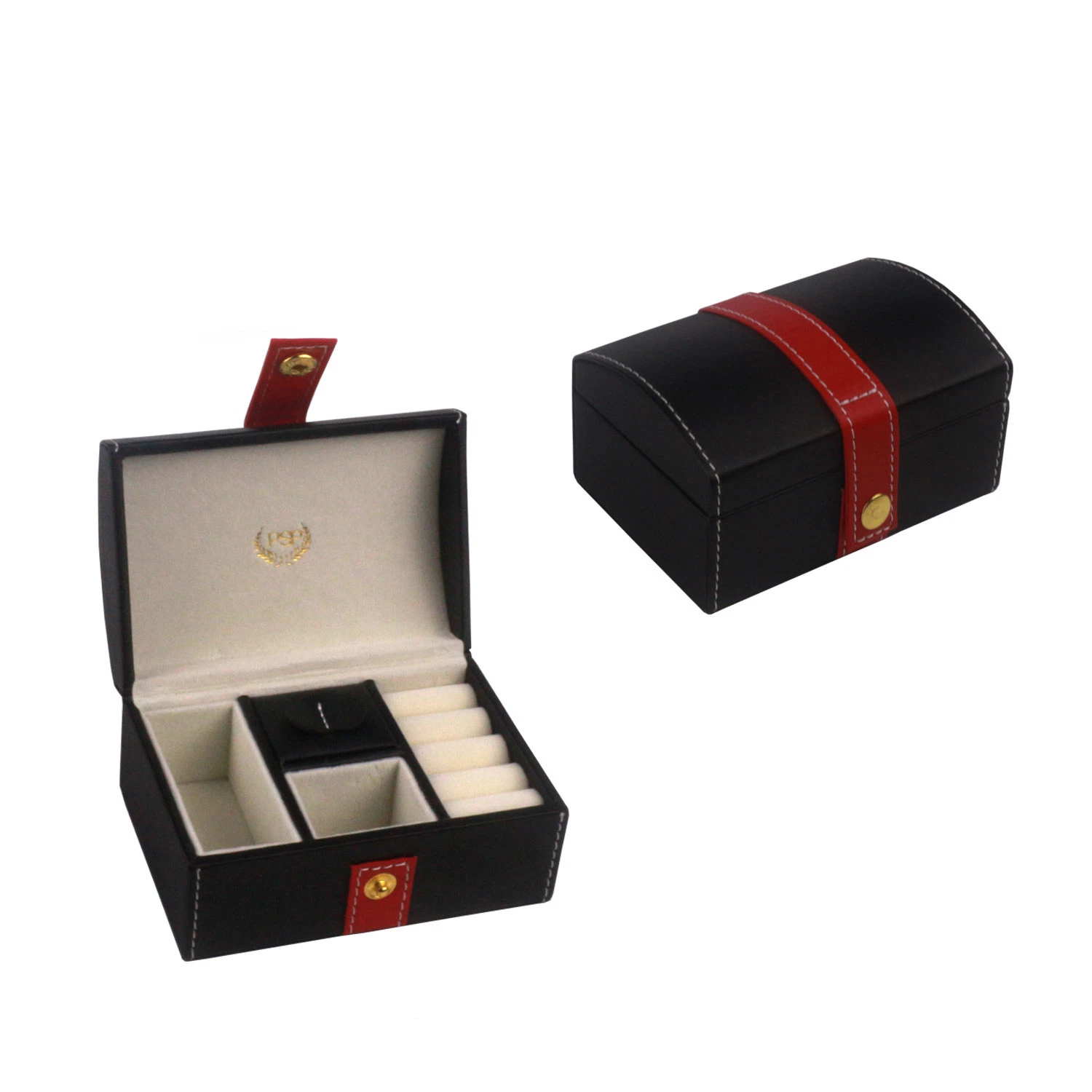 Folding Mini Travel Leather Jewelry Box (6784)