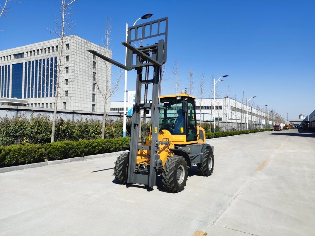 Marca Forload 3.5tons 3toneladas y diesel, gasolina y eléctrico 4WD Terreno áspero carretilla elevadora