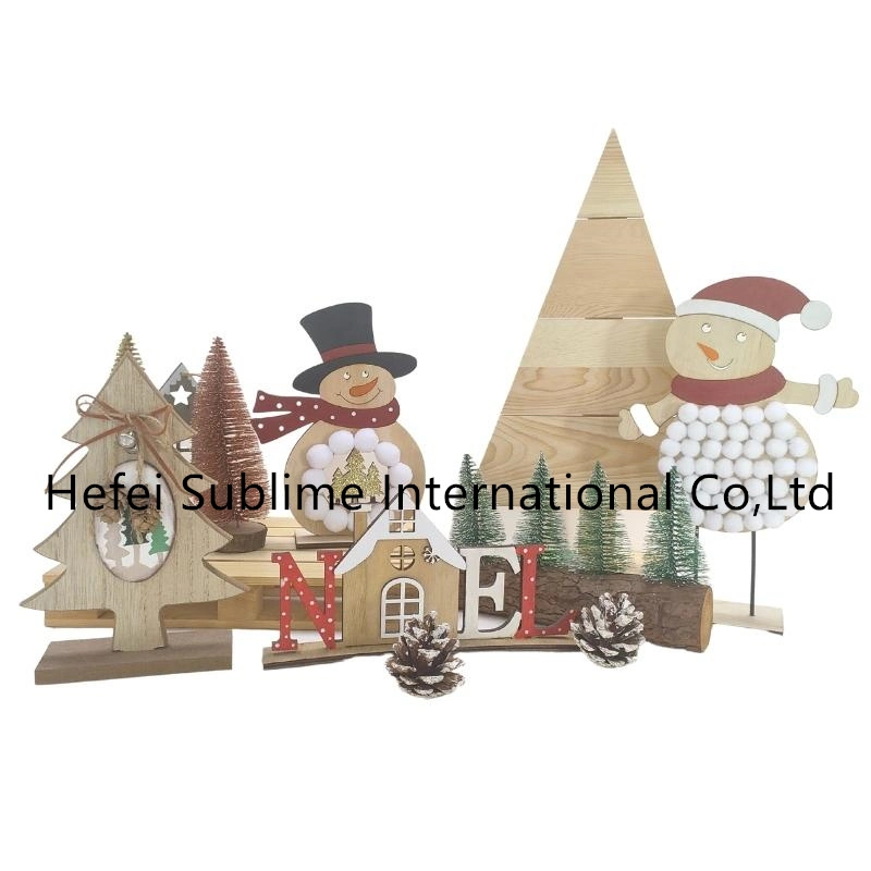 Деревянная подставка для подарочной деревянной деки стола Home с отворотом Настольный Санта Клаус Стили Ручные орнаменты олень Рождество ремесла плюш Рождество