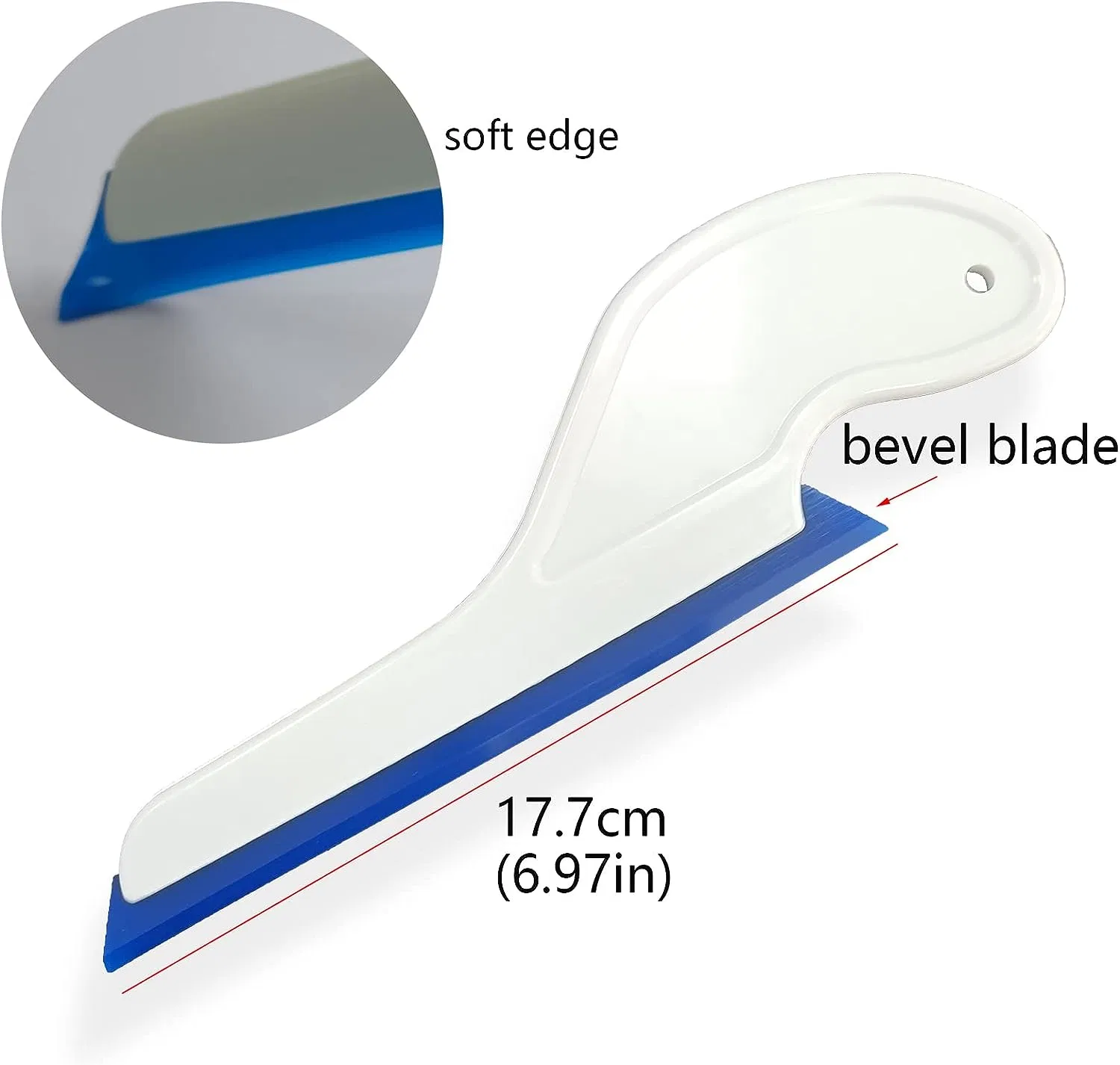 Window Tint Tools Handle Squeegee with Blue PU Bevel Blade