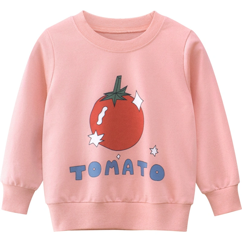 2022 Branded Children&prime; S Fall New Girl&prime; S Round Neck Long Sleeve Pullover