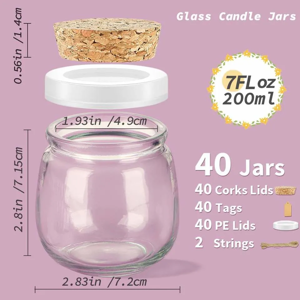 150ml 210ml Small Glass Storage Yogurt Jar with Cork Lids for Pudding Jelly Jams Honey