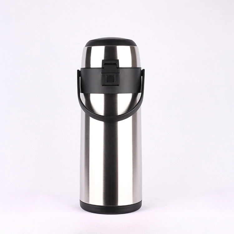 Air Pressure Pot Pump Stainless Steel Double Wall Water Bottle Big Capacity Travel Bottle Vacuum Jug Airpot