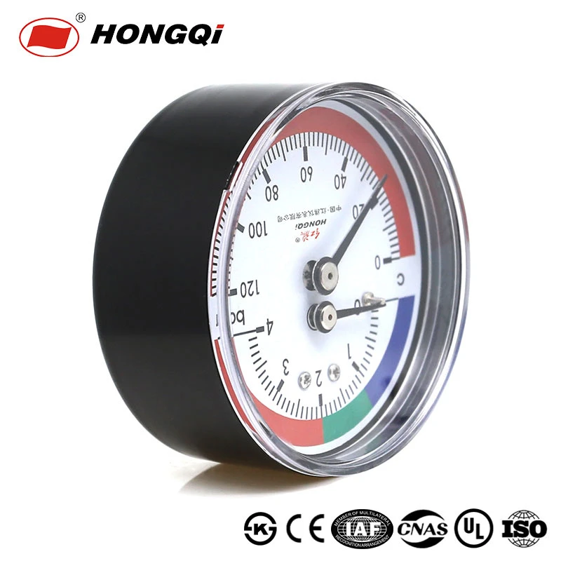 Temperature Pressure Gauge for Hot Water Boilersimultaneous Measurement Dual Scale Pressure Thermometer