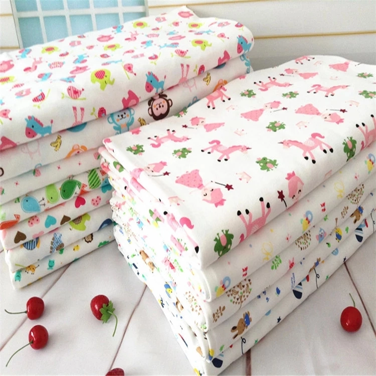 Factory Custom Cartoon Printing Cotton Flannel Fabric for Baby Textile