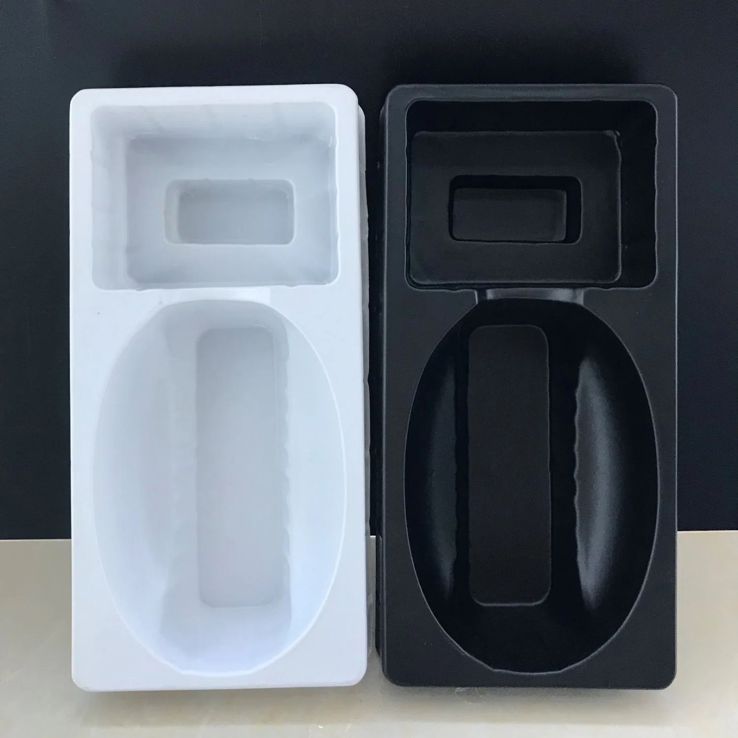 Custom cosmetic plastic packaging white PS plate PVC/PET blister tray