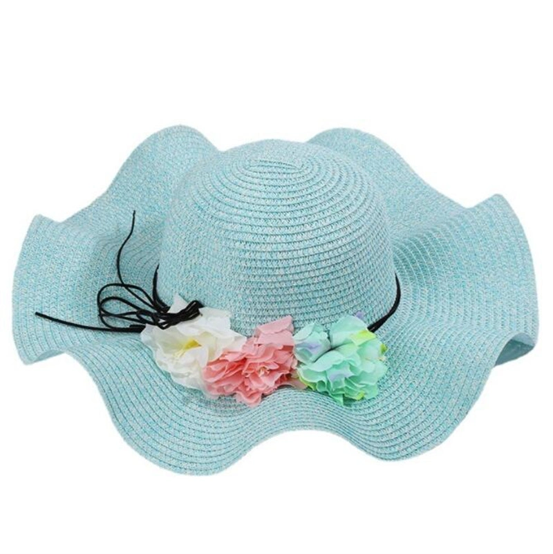 Wholesale Summer Beach Hat Wavy Brom large Straw Hat